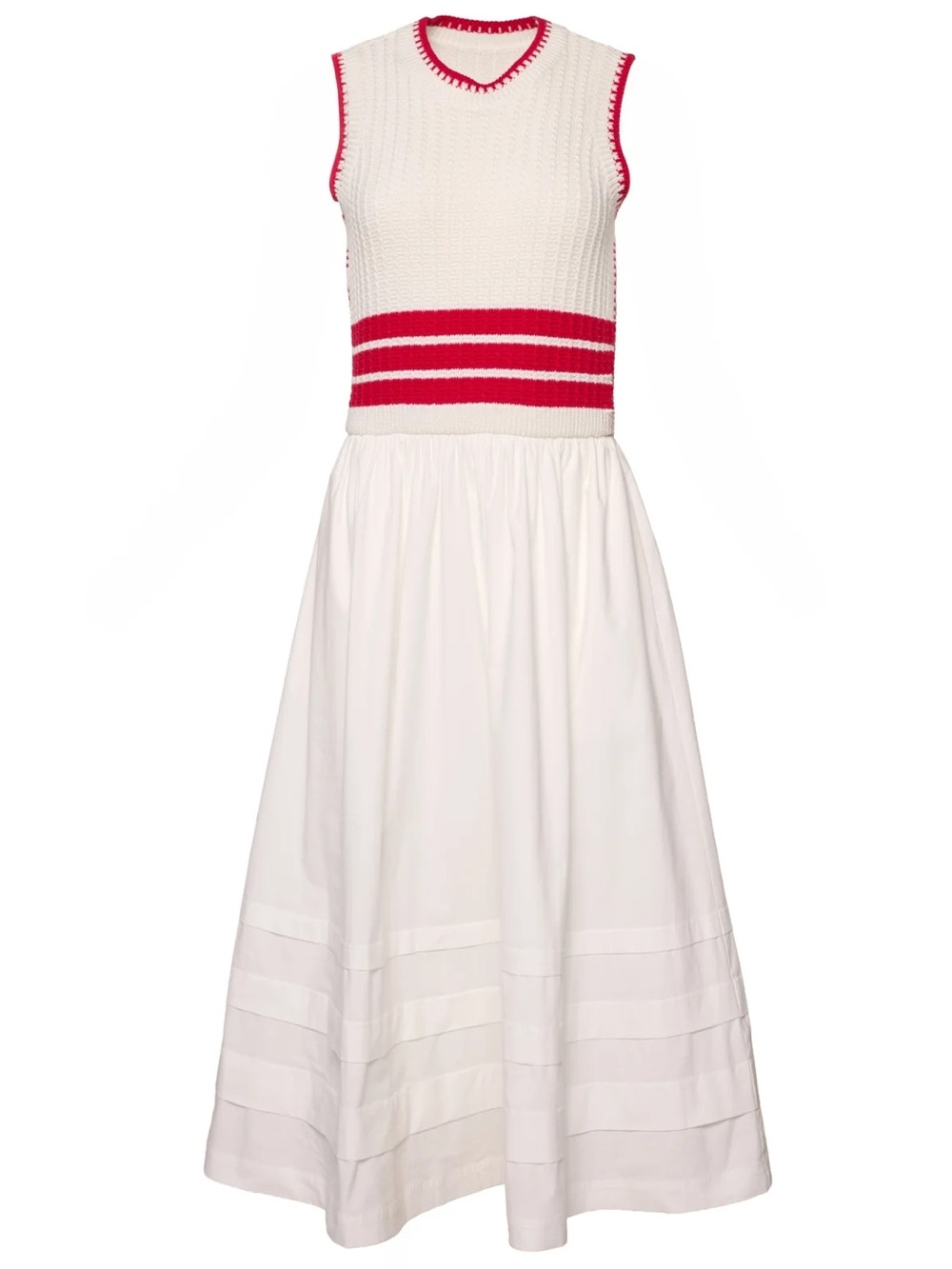 Ivy City Co Lisbon sleeveless Midi Dress Ivory & Firework Red Color Small NWT - Picture 6 of 8